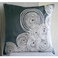 thumbnail image 3 of Pillow Cover, Blue Decorative Pillow Cover, Spiral Pompom Lace Pillow Cover, 14x14 inch (35x35 cm) Pillow Cover, Square Silk Pillow Cover Couch, Geometric Pillow - Snow Centric, 3 of 6