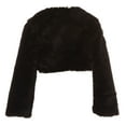 thumbnail image 2 of Big Girls Long Sleeve Fluffy Faux Fur Flower Girls Bolero Jacket Coat Cover Up 6-14 USA Black 8 (J21KS54), 2 of 3