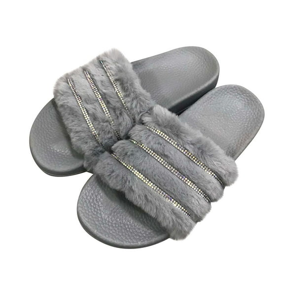 VerPetridure Women's Sandals Casual Summer Women's Summer Suede Home Shoes Indoor And Outdoor Flash Drilling Slippers