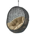 thumbnail image 4 of Swing Lounge Chair, Black Brown, Modern Contemporary Urban Design, Outdoor Patio Balcony Cafe Bistro Garden Furniture Hotel Hospitality, 4 of 7