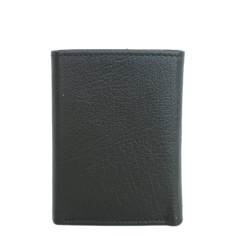 George Men's Genuine American Bison Leather Trifold Wallet