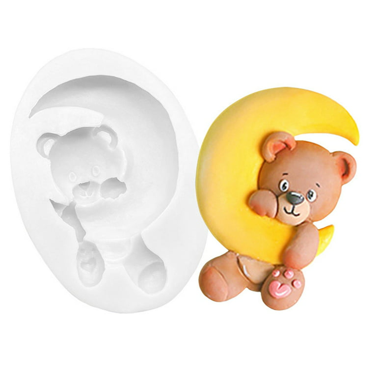 ZiXiang Teddy Bear Silicone Fondant Mold Moon Bear Chocolate Molds For Cake  Decoration Sugar Craft Candy Soap Candle Gum Paste Set Of 3