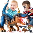 thumbnail image 1 of Juguete de dinosaurio BlMukce Large Tyrannosaurus Rex con más de 10 dinosaurios, 1 of 8