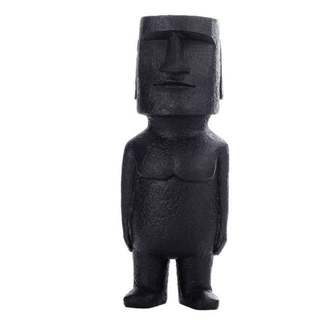 1 unidad antigua estatua de decoración monolito C Negro Sunnimix Estatua de cabeza