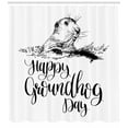 thumbnail image 3 of Ambesonne Groundhog Day Shower Curtain, Calligraphy Marmot, 69"Wx75"L, Charcoal Grey White, 3 of 3