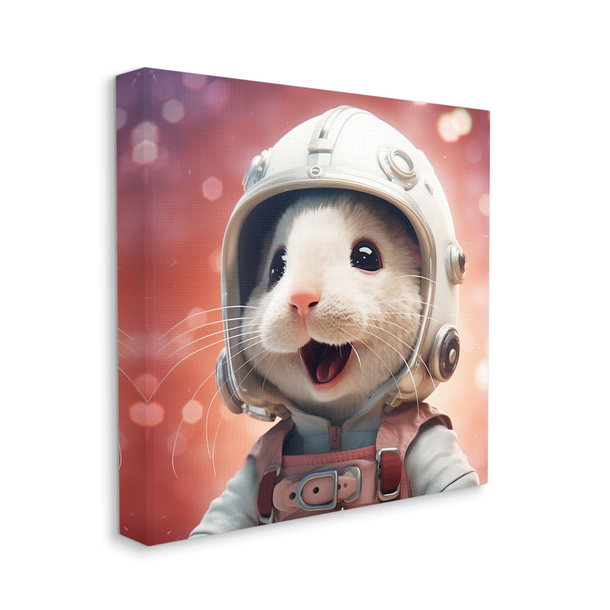 Stupell Industries Astronaut Mouse Portrait Animals & Insects Painting Gallery Wrapped Canvas Art Print Wall Art, 36 x 36