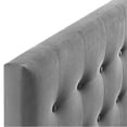 thumbnail image 4 of Pemberly Row Tête de Lit Capitonnée en Velours de Performance Grand Lit, Gris, 4 of 7