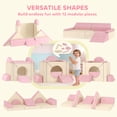 thumbnail image 4 of Qaba 12 PCS Modular Kids Play Couch, Child Sectional Sofa, Pink, 4 of 10
