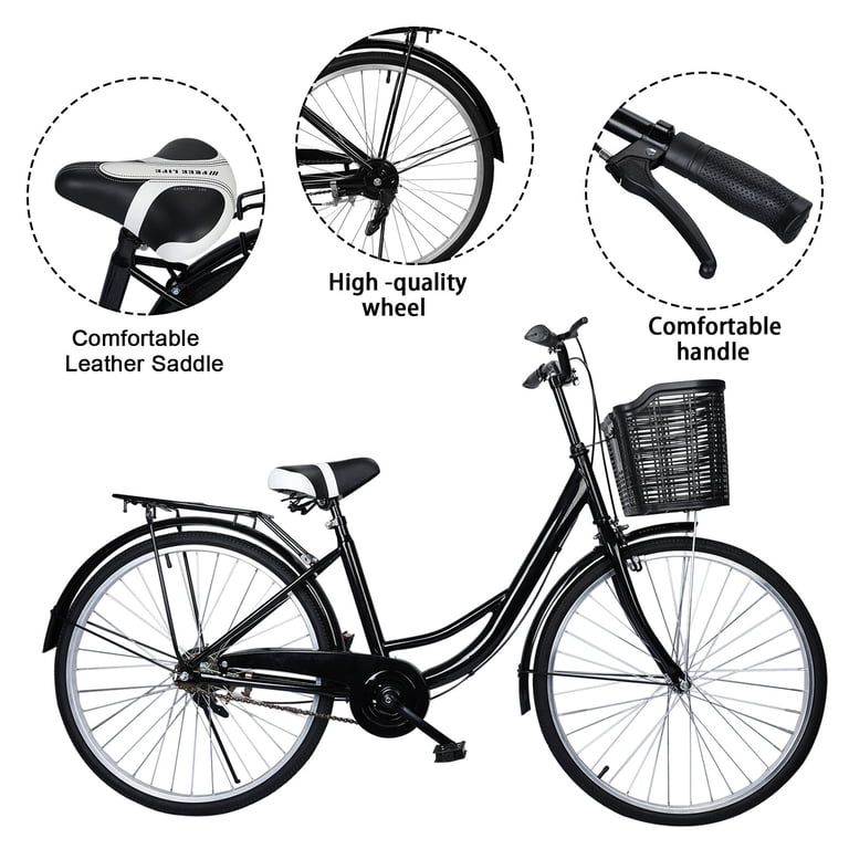 LA TALUS 26 Inch Beach Cruiser Bicycle, Adult Urban Bike with 