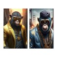 thumbnail image 2 of Designart "NYC Monkey Mobster II" Monkey Gangster Mafia Wall Art Set Of 2 - Gold Animals Wall Decor Set Of 2, 2 of 7