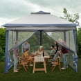 thumbnail image 7 of Outdoor Basic 11'x 11'Pop up Patio Gazebo,Portable Canopy Shade Tent with Sidewalls,Blue, 7 of 7