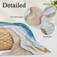 thumbnail image 3 of Coastal Beach King Pillow Covers, Nautical Ocean Blue Beige Seaside Soft Breathable Throw Pillow Cases with Invisible Zipper, Decorative Pillowcase Pillows Protectors for Sofa Bed Couch 20"x36", 3 of 9