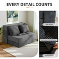 thumbnail image 2 of BYBYME Folding Sofa Bed,Adjustable 6" Floor Sofa Bed,4 in 1 Tufted Folding Couch Bed Foam Floor Couch,Convertible Chair with Pillow for Guest Room,Twin,Dark Grey, 2 of 9
