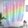 thumbnail image 2 of Rainbow Shower Curtain for Kids Girls Colorful Multicolour Iridescent Rainbow Gradient Pastel Girly Shower Curtain Decor for Bath Fabric Curtains Bathroom Decor Sets with 12 Hooks 72x72 inch, 2 of 4