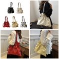 thumbnail image 2 of Acahhotxx Shoulder Bags, Women Bucket Bag Aesthetic Shoulder Bag PU Leather Handbag Bows Armpit Bag Large Capacity Underarm Bag for Travel, 2 of 3