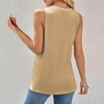 thumbnail image 5 of Tawop Women Shirts Womens T Shirts Round Neck Solid Loose Summer Sleeveless Tank Split Flowy Yellow S, 5 of 5