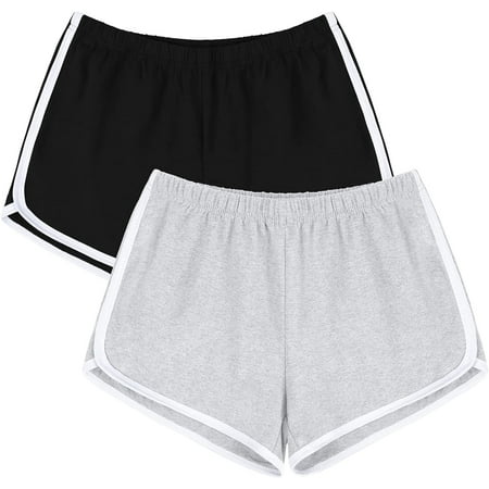 2024 Latest Hot URATOT Women s Cotton Shorts Gym Shorts Yoga Shorts Summer Running Active Shorts Dance Elastic Shorts  Pack of 2