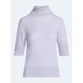 thumbnail image 5 of Scoop Women’s and Women’s Plus Cashmere Turtleneck Sweater with Elbow Length Sleeves, Lightweight, XXS-4X, 5 of 5