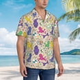 thumbnail image 6 of Uemuo Colorful Poodle Dog Printed Regular Fit Short Sleeve Casual Hawaiian Shirt for Men,Aloha shirt,Tropical shirt,Floral print shirt,Vacation Beach shirt-X-Large, 6 of 9