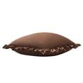 thumbnail image 4 of My Texas House 20 in x 20 in Brown Velvet Ruffle Decorative Pillow, 4 of 5