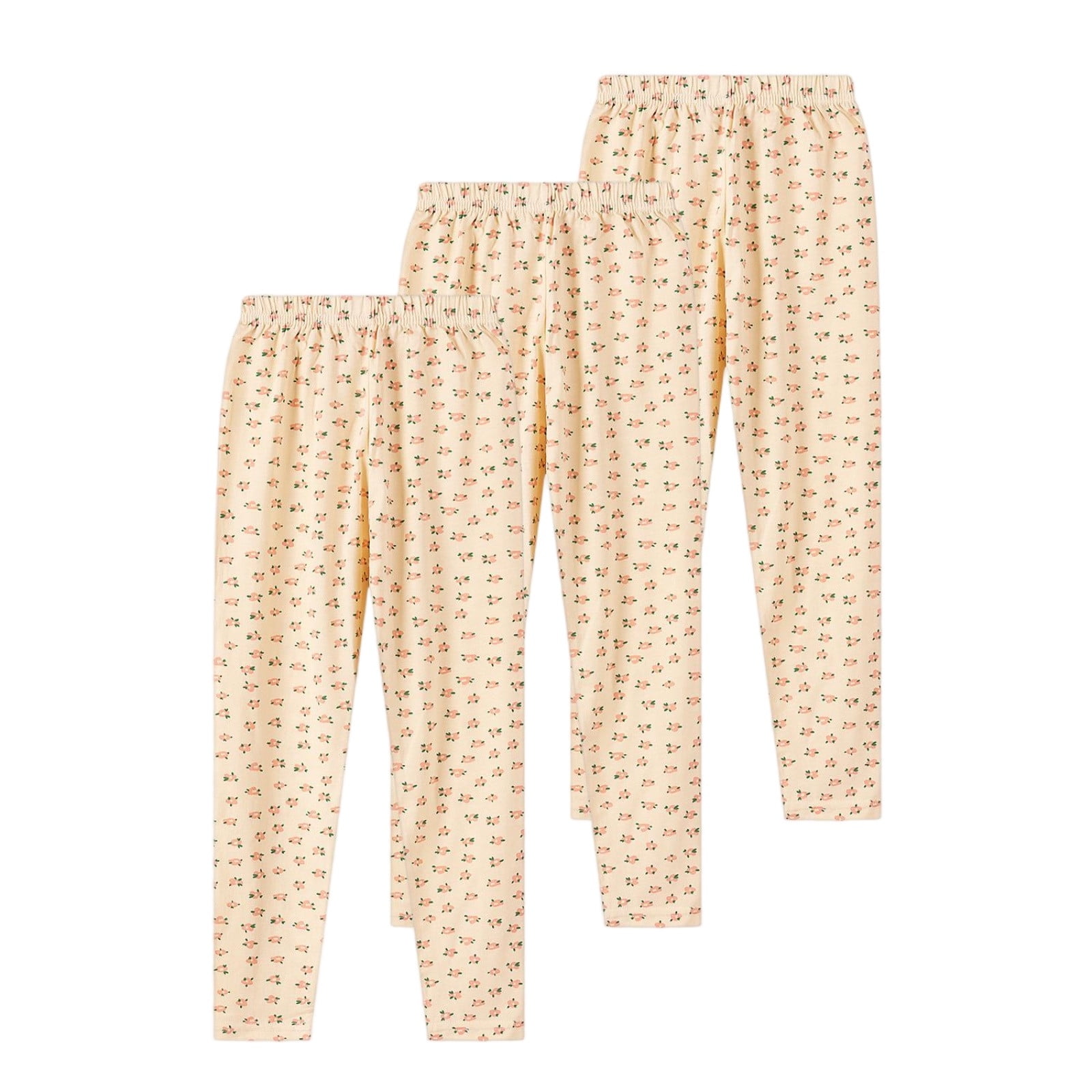 WQNVRNR 3-Pack Girls Cropped Leggings- Elastic Waist Cute Printed Casual Comfortable Bottoms Dark Blue Size 3