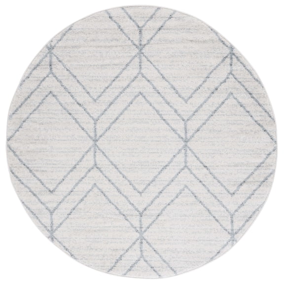 SAFAVIEH Adirondack Caitriona Geometric Squares Area Rug, Grey/Blue, 8' x 8' Round