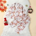 thumbnail image 3 of 2023-08-11 Lioraitiin 1-7Y Conjunto de pijamas navideños para niños Camisetas de manga larga con estampado de galletas de Papá Noel y pantalones para dormir, 3 of 4