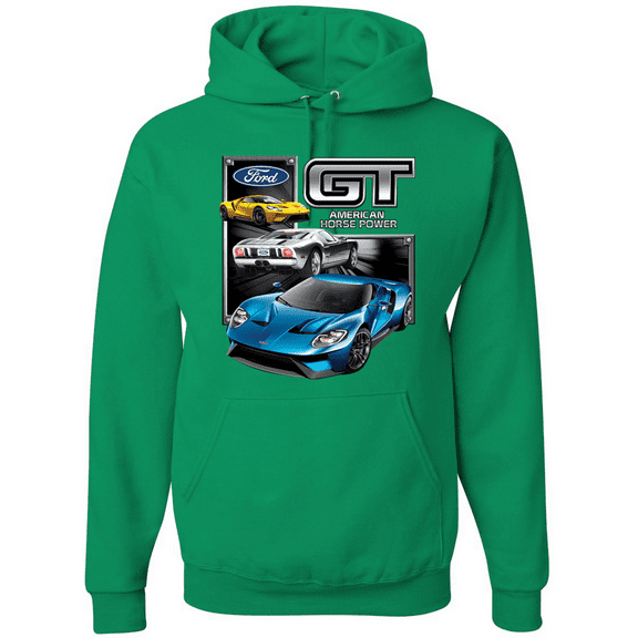 Wild Bobby, Ford GT American Horse Power Mustang Cars and Trucks Graphic Hoodie Sweatshirt