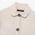 thumbnail image 5 of Unir Women Relaxed Peter Pan Collar Button Front Cropped Suede Jacket Long Sleeve Pocket Casual Daily Outer Coat 1PC XS-XL Plus Size Friendly, 5 of 7