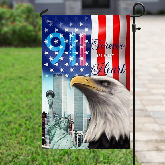 Flagwix 9 11 Never Forget Eagle Forever In Our Heart 911 American Flag Premium Polyester US Flag for Outside