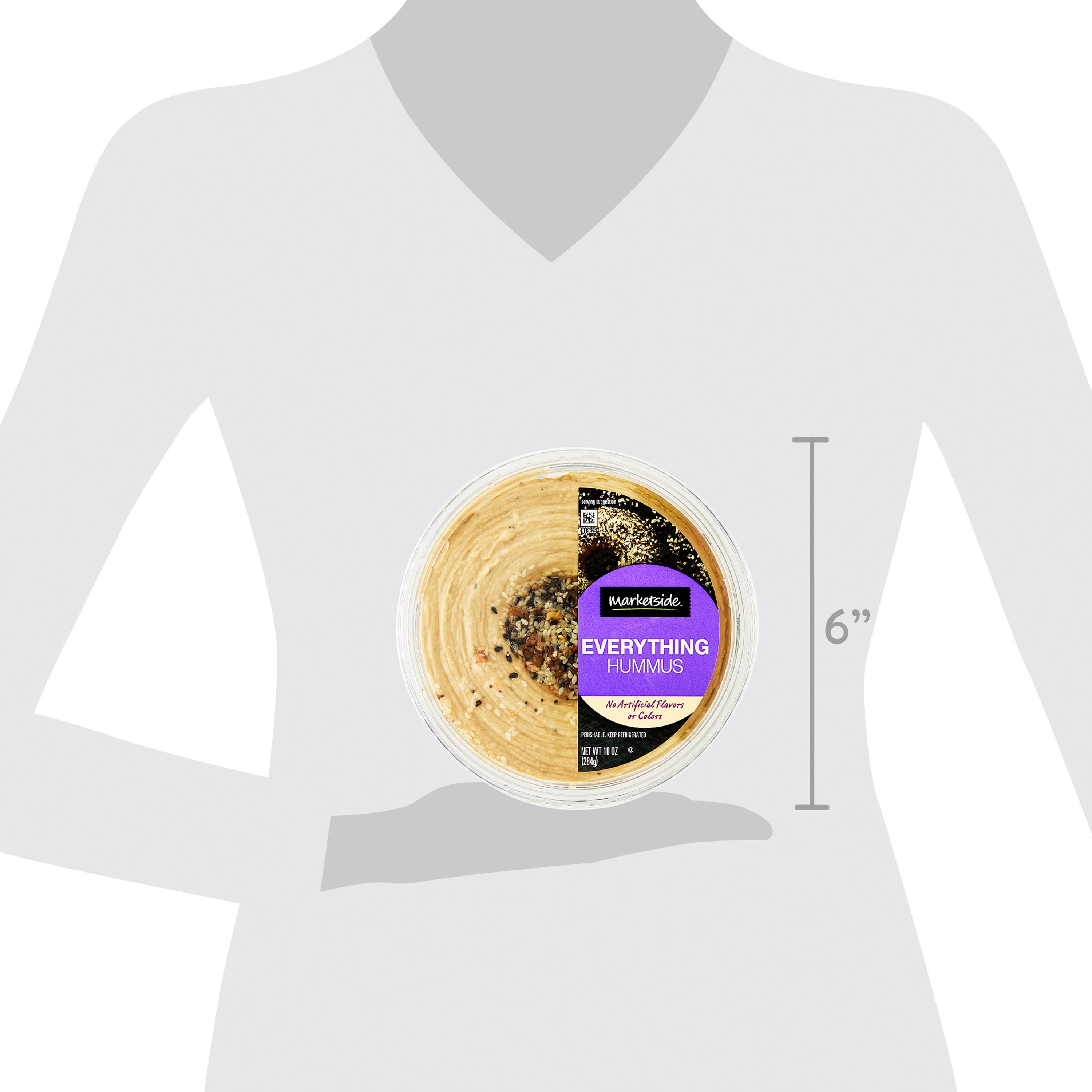 Marketside Gluten-Free Everything Hummus 10 oz, Ready to Eat, Resealable Cup, 2 Tbsp. (28g) Servings