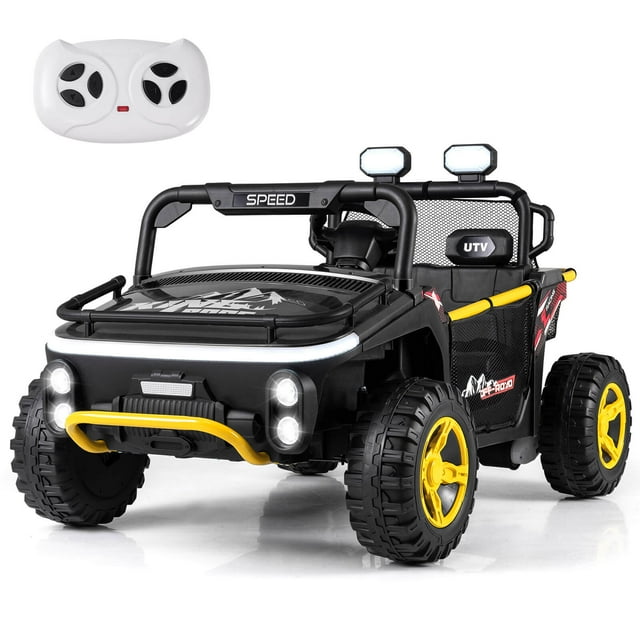 Costway 24V Ride on Toy for Big Kids 2 Seater Ride on UTV Truck Car with Remote Control Black