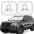 thumbnail image 2 of Bingfone Unicorn And Wine Print 2-Piece Sun Shade Front Windshield - Foldable Car Front Window Sunshades For Most Sedans Suv Truck - Medium, 2 of 7