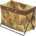 thumbnail image 1 of ASTRO Collapsible Magazine Rack Holder Floor Bedroom, Sturdy Steel Periodical Home & Office Organization, Chic Storage for Magazines, Records,Van Gogh, Sunflower, 900-78, 1 of 6