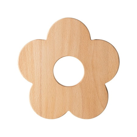 

Wanwan Cup Coaster Simple Appearance Heat Insulation Wood Creative Flower Shape Drink Placemat for Home