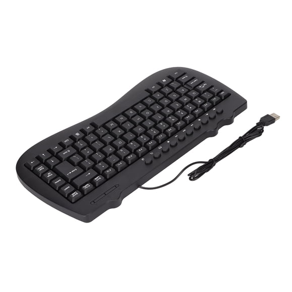 USB Wired Keyboard 87 Keys-Available In English & Arabic, Basic Keyboard Universal For Laptops Desktops- Small Language Keyboard