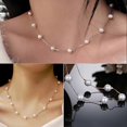 thumbnail image 5 of Collar de una sola capa ajustable de aleación para mujer, cadena de clavícula con perlas de imitación para boda, dorado, código de producto 51610 dorado, 5 of 5