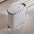 thumbnail image 4 of 2.1 Gallon Rectangular Bathroom Garbage Can, Slim Garbage Can with Press Top Lid for Toilet, Bedroom, Kitchen, Office, Living Room, 4 of 5