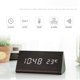thumbnail image 2 of Reloj digital LED electrónico de madera con pantalla de tiempo, reloj con detección de temperatura y humedad para dormitorio, 2 of 7