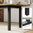 thumbnail image 6 of iPormis 63" Extendable Dining Table for 4-8, Square Wooden Dining Room Table with Metal Base, Modern Extendable Table for  Small Kitchens, Dining Office Areas, Rustic Brown, 6 of 7