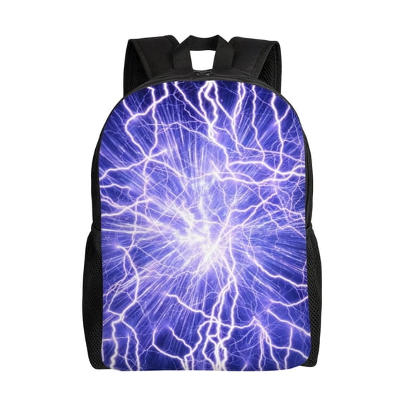 Purple Lightning Backpacks Travel Laptop Backpack Lightweight Bookbags Casual Daypack