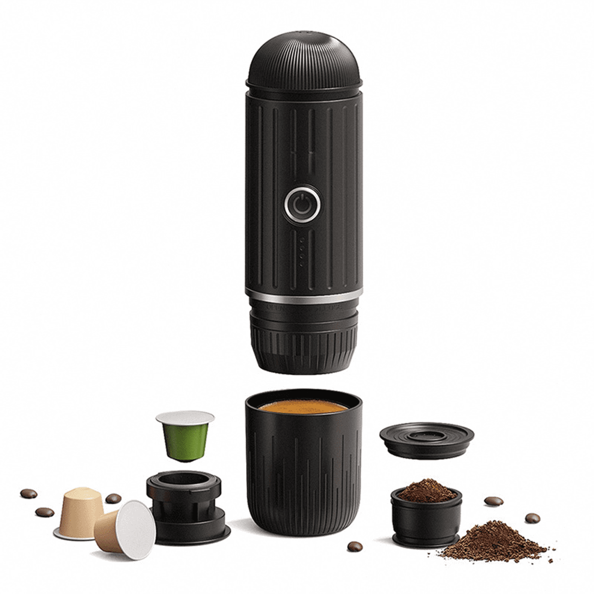 New Mini Capsule Coffee Powder Dual Purpose Portable Electric Semi Automatic Car Handheld Heated Espresso Machine Black Walmart