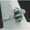thumbnail image 2 of Mahablijewels Women's Wedding Honey Bee Shape Ring 925 Sterling Silver Green Cubic Zirconia, 2 of 5