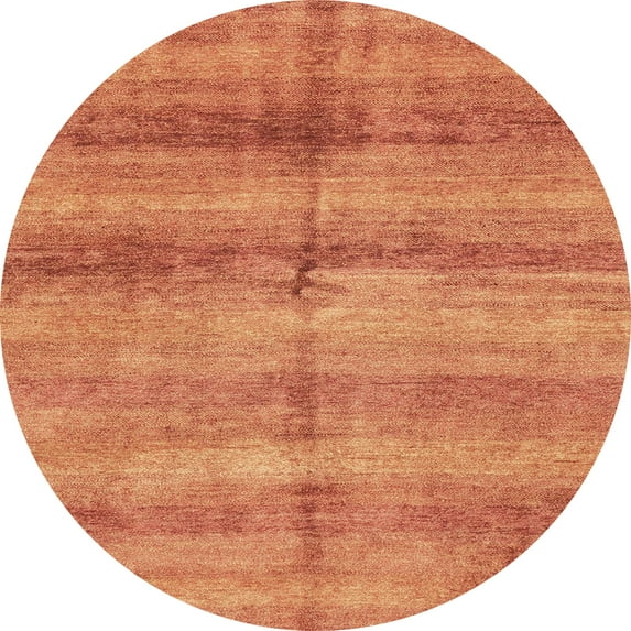 Ahgly Company Indoor Round Abstract Orange Red Abstract Area Rugs, 6' Round