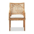 thumbnail image 2 of Wholesale Interiors Saoka Modern & Contemporary Rattan Dining Chair, Natural Brown (Set of 1), 2 of 8