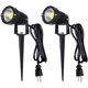 thumbnail image 1 of Iluminación LED para exteriores para exteriores, 5 W, resistente al agua, luces de grado, focos LED COB con soporte para pinchos para lámpara decorativa de césped, 3 enchufes de EE. UU., 6500 K, luce JAMW Sencillez, 1 of 5