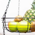 thumbnail image 4 of Hanging Fruit Basket, 3 Tier Wire Swinging Hanging Fruit Hammock Bowl Basket Rack Kitchen Storage, Round Fruit Bowl Racks Iron Hanging Storage Rack for Keeps Fruits and Veg Fresh (33â€œ/84cm), 4 of 7