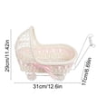 thumbnail image 3 of Yardvibe Mini Wicker Stroller Basket, 11.4"x12.6"x6.7" Faux Rattan Carriage Woven Candy Basket, Centerpiece Decor for Party Favors (Pink), 3 of 6