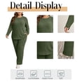 thumbnail image 6 of Cuteduck Womens Plus Size Two Piece Lounge Sets Long Sleeve Wide Leg Pants Homewear Pajamas Set with Pocket 1X-5X, 6 of 10