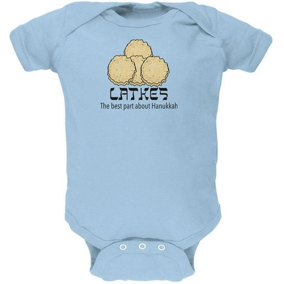 The Best Part About Hanukkah Latke Soft Baby One Piece Light Blue 3-6 M